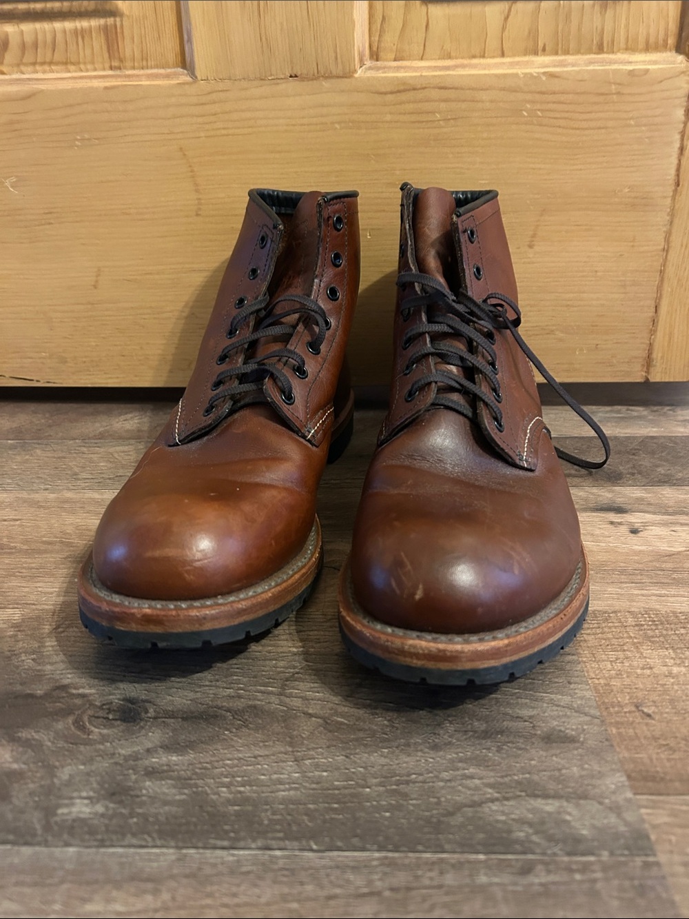 Red Wing Shoes Brown Leather Lace-Up Work Boots